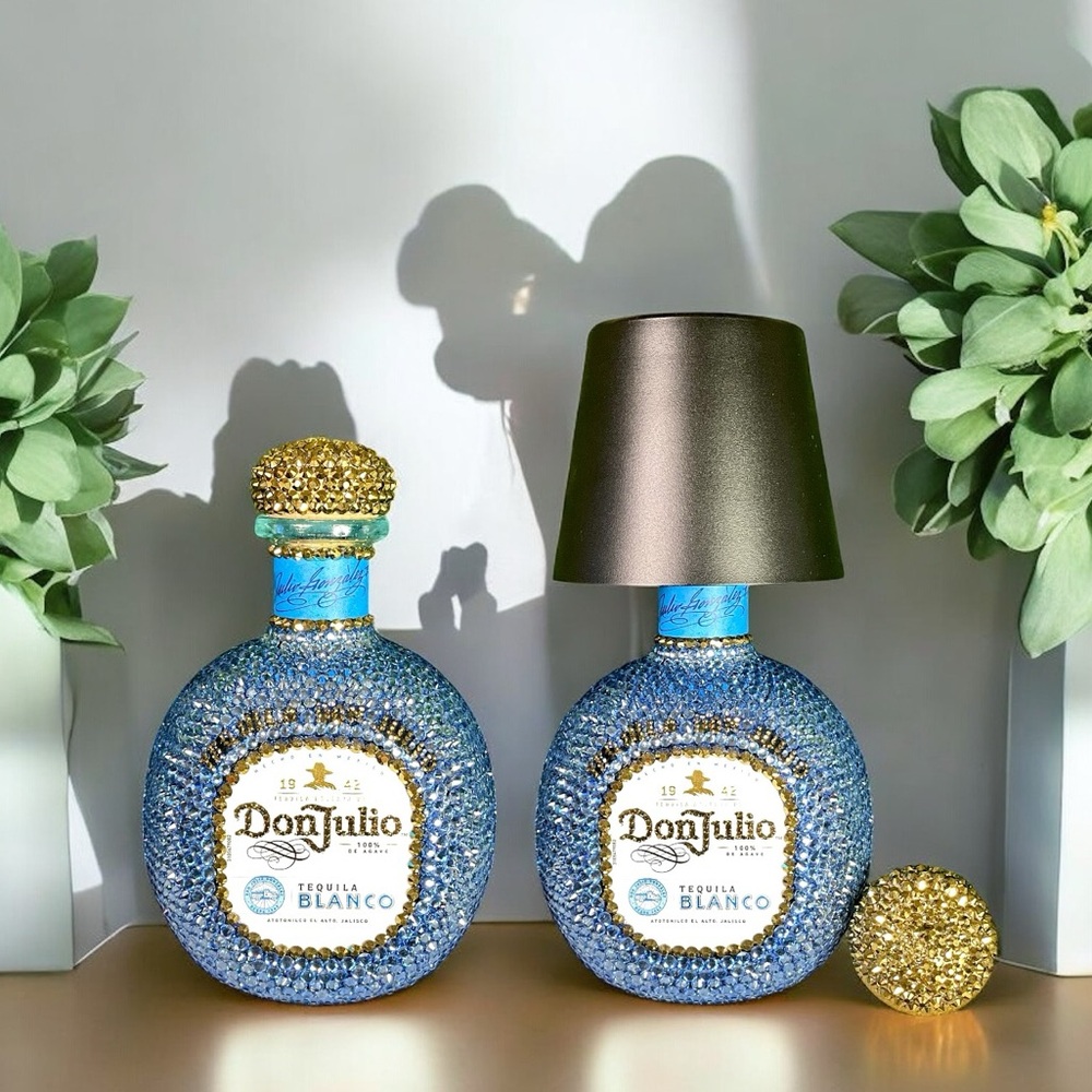 Rhinestoned 750ml Don Julio Blanco Tequila Mini Table Lamp